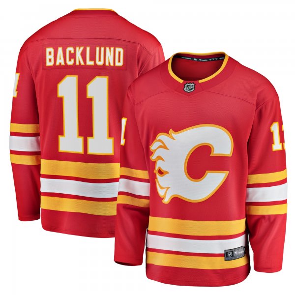 Men's Calgary Flames Mikael Backlund Fanatics Red Home Breakaway Player Jersey