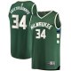 Men's Milwaukee Bucks Giannis Antetokounmpo Fanatics Hunter Green Fast Break Replica Player Jersey - Icon Edition