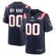 Men's New England Patriots  Nike Navy Super Bowl LX Patch Custom Game Jersey