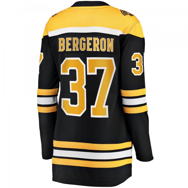 Women's Boston Bruins Patrice Bergeron Fanatics Black Captain Patch Home Breakaway Jersey