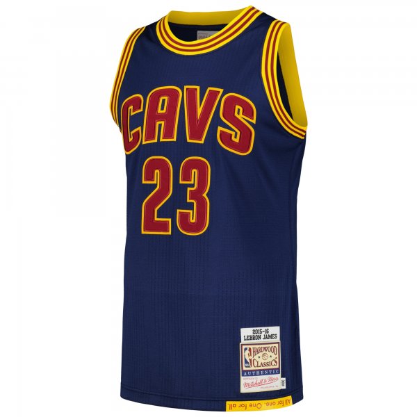 Men's Cleveland Cavaliers LeBron James Mitchell & Ness Navy 2015/16 Hardwood Classics Jersey