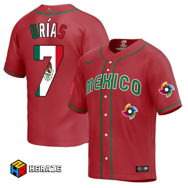 Mexico Baseball Julio Urias 2023 World Baseball Classic Red Jersey