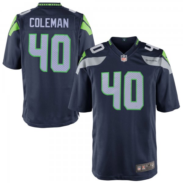 Youth Seattle Seahawks Derrick Coleman Nike College Navy Team Color Game Jersey