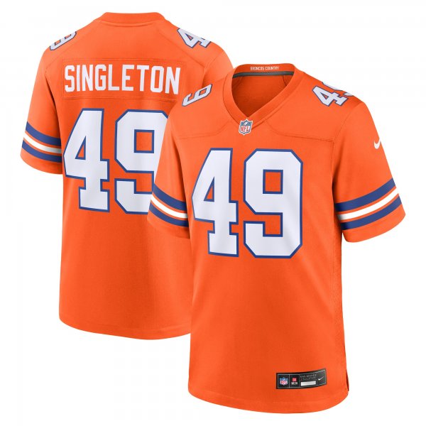 Men's Denver Broncos #49 Alex Singleton Nike Orange Mile High Collection 1977 Throwback Player Jersey