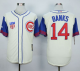 Chicago Cubs #14 Ernie Banks Cream/Blue 1942 Turn Back The Clock Stitched MLB Jersey