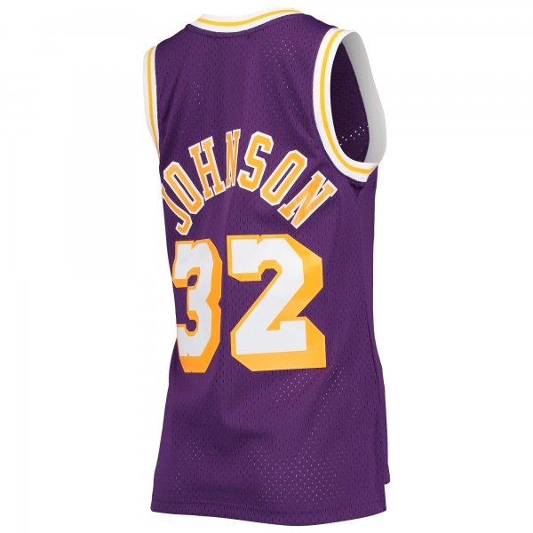 Women's Los Angeles Lakers Magic Johnson Mitchell & Ness Purple Hardwood Classics 1984/85 Swingman Jersey