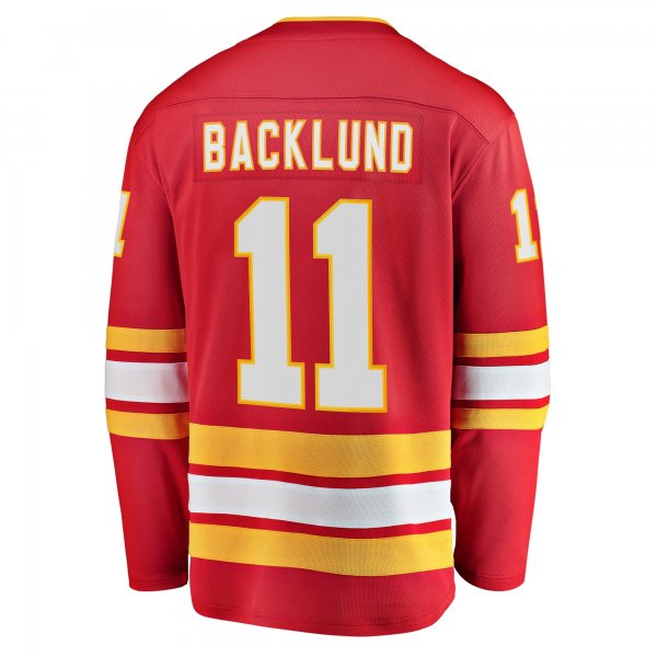 Men's Calgary Flames Mikael Backlund Fanatics Red Home Breakaway Player Jersey