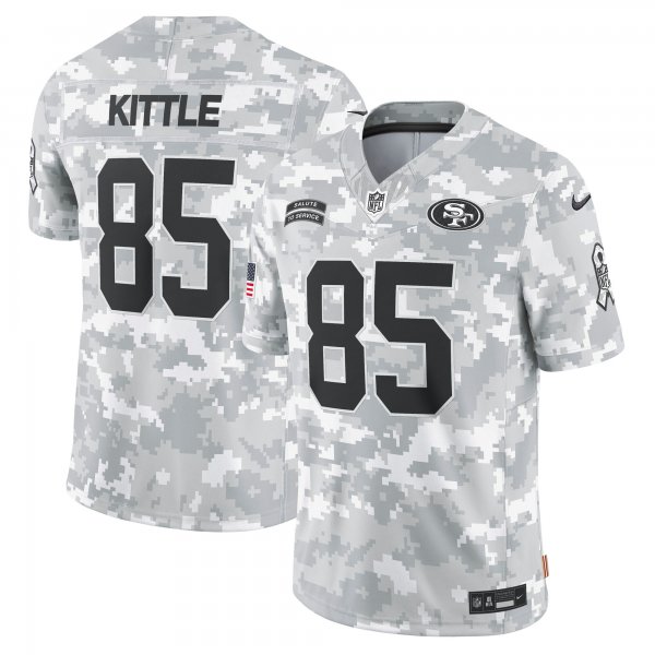 Men's San Francisco 49ers #85 George Kittle Nike Arctic Camo 2024 Salute to Service Limited Jersey