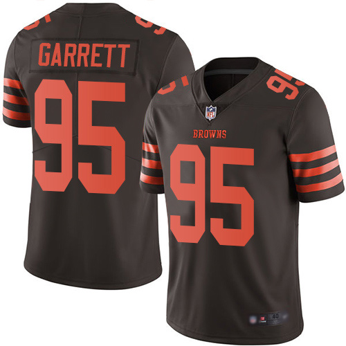 Men's Nike Cleveland Browns #95 Myles Garrett Limited Brown NFL Rush Vapor Untouchable Jersey