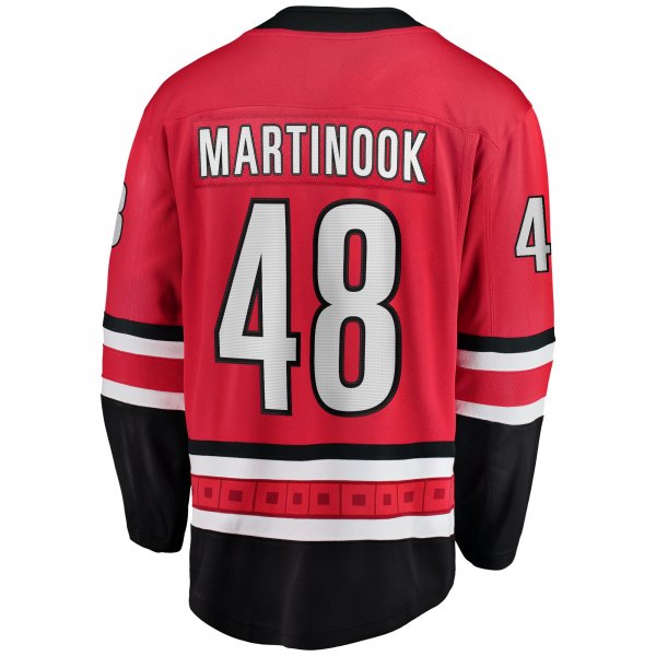 Men's Carolina Hurricanes Jordan Martinook Fanatics Red Alternate Breakaway Player Jersey