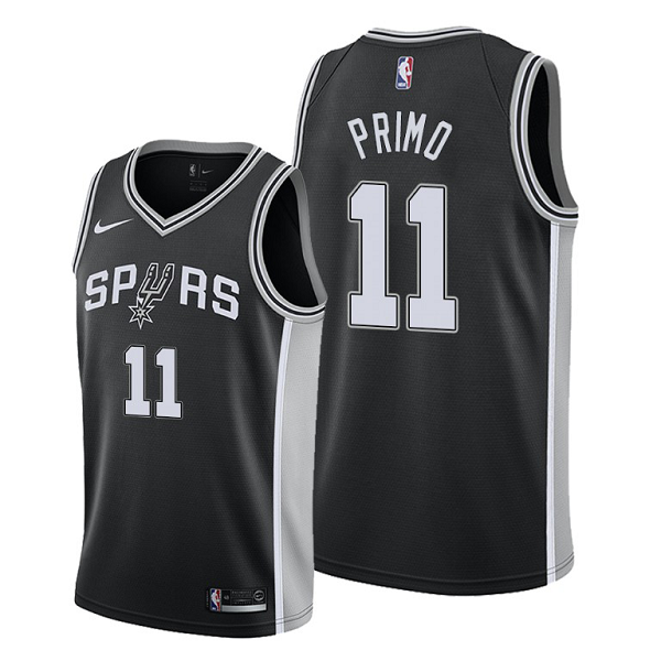 Men's San Antonio Spurs #11 Joshua Primo 2021 NBA Draft Black Icon Edition Jersey