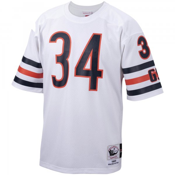 Men's Chicago Bears 1985 Walter Payton Mitchell & Ness White Throwback Retired Player Jersey