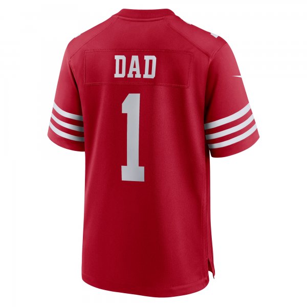 Men's San Francisco 49ers Number 1 Dad Nike Scarlet Game Jersey