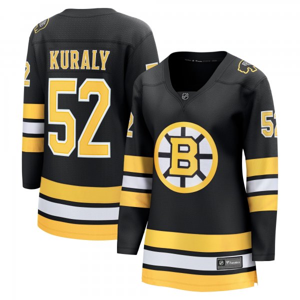 Women's Boston Bruins #52 Sean Kuraly Black Home Breakaway Player Jersey