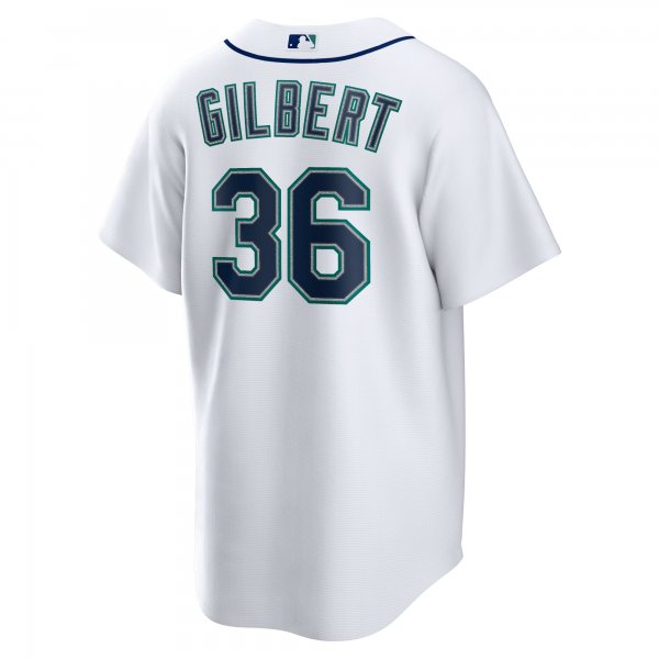 Men's Seattle Mariners Logan Gilbert Nike White Home Replica Jersey