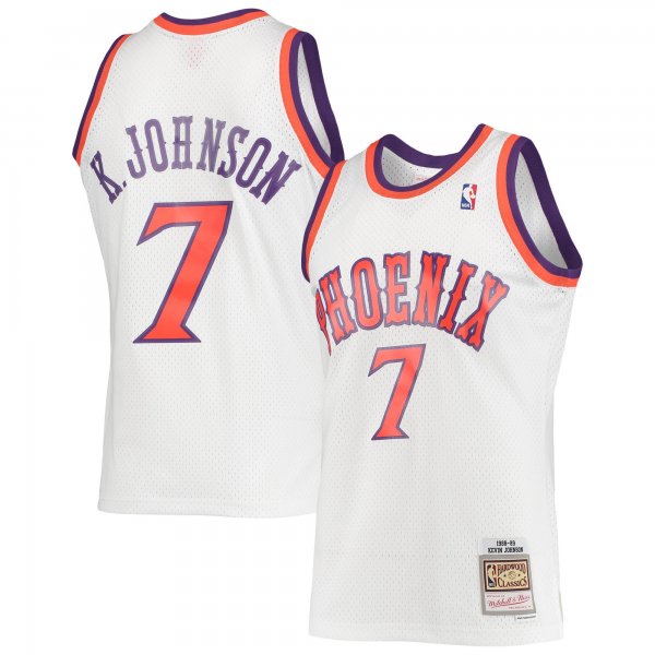 Men's Phoenix Suns Kevin Johnson Mitchell & Ness White 1988/89 Hardwood Classics Swingman Jersey