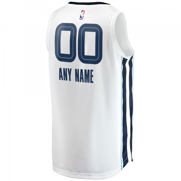 Men's Memphis Grizzlies Fanatics White Fast Break Custom Replica Jersey - Association Edition