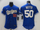 Men Los Angeles Dodgers 50 Betts Blue Flexbase 2021 Nike MLB Jersey