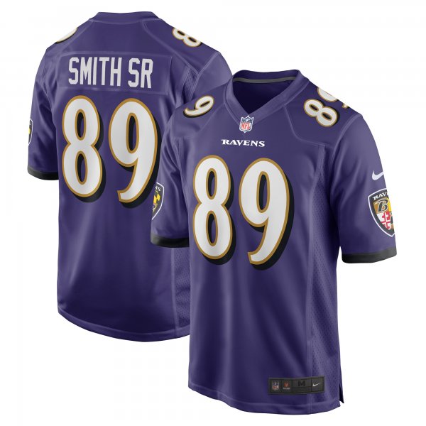 Men's Baltimore Ravens Steve Smith Sr. Nike Purple Retired Player Game Jersey