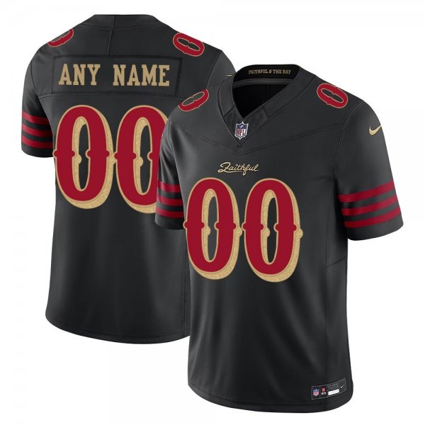 Men's San Francisco 49ers Custom Black Rivalries Collection F.U.S.E. Vapor Limited Stitched Jersey
