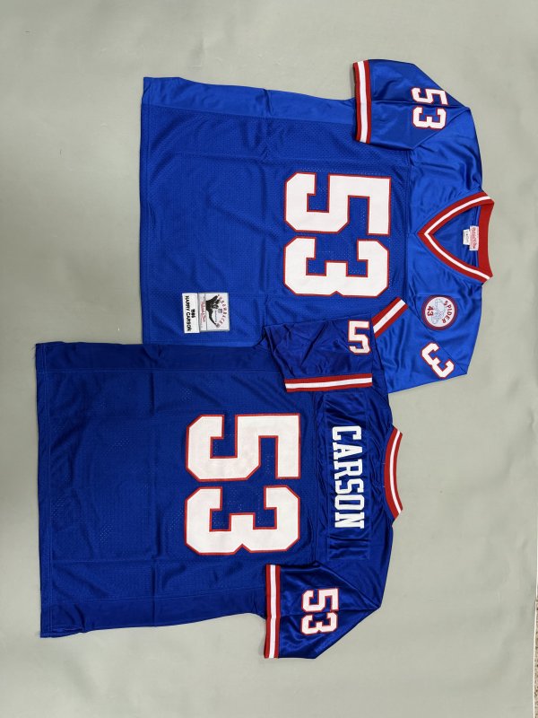 Men's New York Giants #53 Harry Carson Blue Jersey