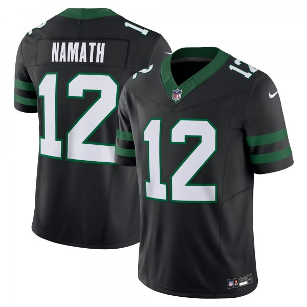 Men's New York Jets #12 Joe Namath Nike Legacy Black Alternate Vapor F.U.S.E. Limited Jersey