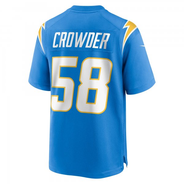 Men's Los Angeles Chargers Tae Crowder Nike Powder Blue Team Game Jersey