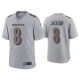 Men's Baltimore Ravens Lamar Jackson Gray Atmosphere Fashion Game Jersey