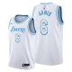 Men's Los Angeles Lakers #6 LeBron James 2021-22 City Edition White Change Number Jersey