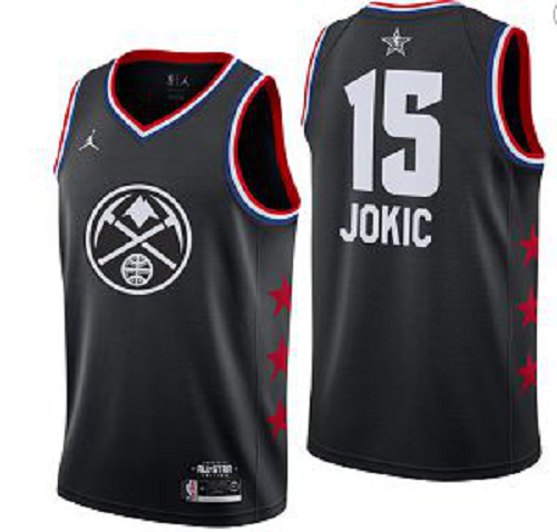 Men's Jordan Brand Denver Nuggets #15 Nikola Jokic Black Swingman 2019 All-Star Game NBA Jersey