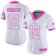 Nike Green Bay Packers #12 Aaron Rodgers White/Pink Women's Stitched NFL Limited Rush Fashion Jersey