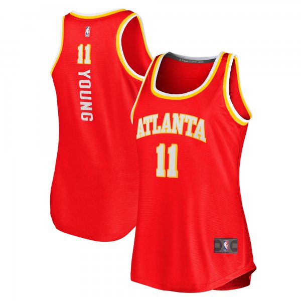 Women's Atlanta Hawks Trae Young Fanatics Red Fast Break Tank Jersey - Icon Edition