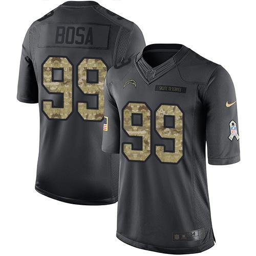 Nike Los Angeles Chargers #99 Joey Bosa Black Men's Stitched NFL Limited 2016 Salute to Service Jersey