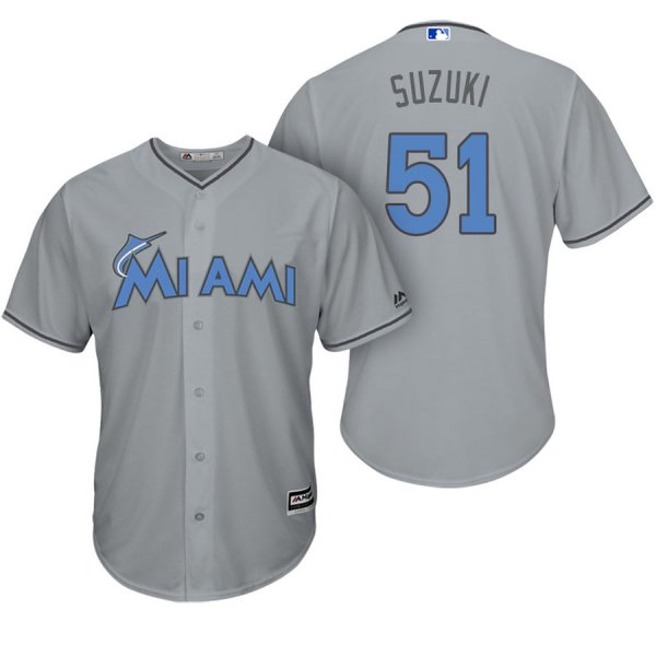 Miami Marlins #51 Ichiro Suzuki 2017 Father's Day Gray Jersey