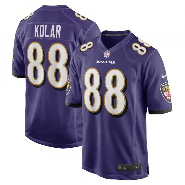 Men's Baltimore Ravens Charlie Kolar Nike Purple Player Game Jersey