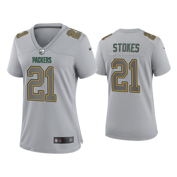 Women's Green Bay Packers Eric Stokes Gray Atmosphere Fashion Game Jersey