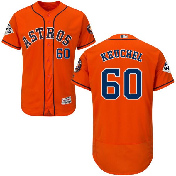 Houston Astros #60 Dallas Keuchel Orange Flexbase Collection 2017 World Series Bound Stitched MLB Jersey