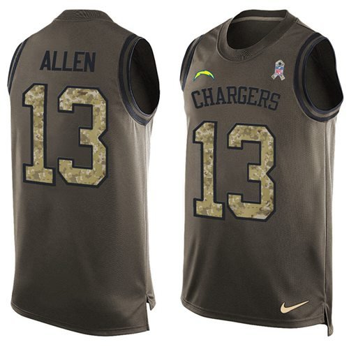 Nike Los Angeles Chargers #13 Keenan Allen Green Men's Stitched NFL Limited Salute To Service Tank Top Jersey