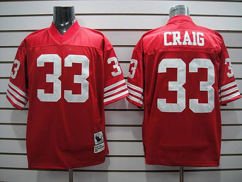 Men's Mitchell And Ness San Francisco 49ers #33 Roger Craig Stitched Red NFL Jersey