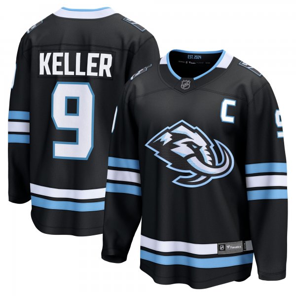 Men's Utah Mammoth #9 Clayton Keller Black Home Breakaway Player Jersey
