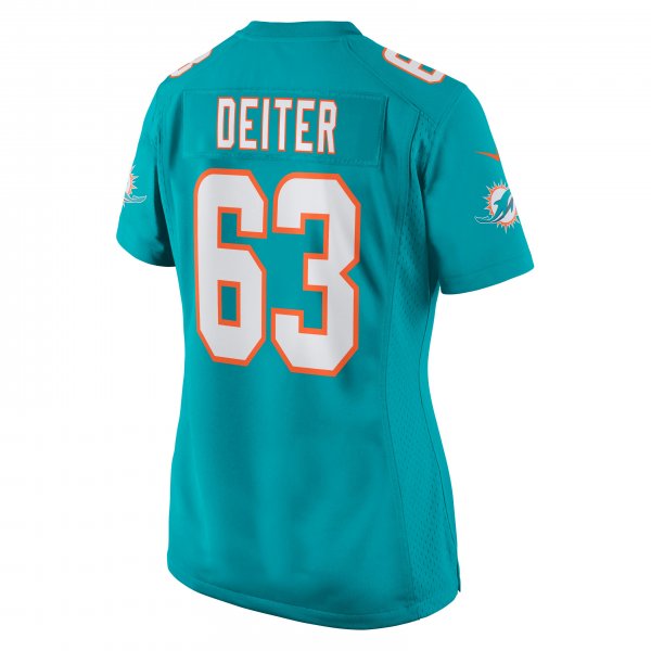 Women's Miami Dolphins Michael Deiter Nike Aqua Game Jersey