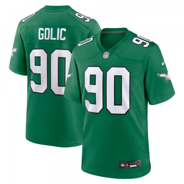 Men's Philadelphia Eagles Mike Golic Nike Kelly Green Alternate Game Jersey