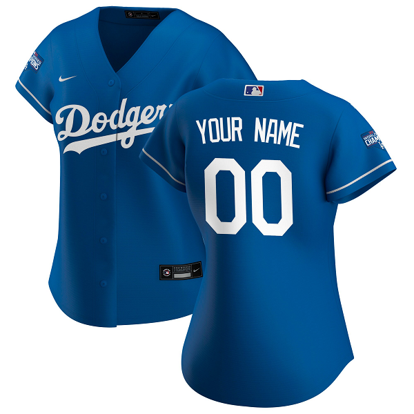 Los Angeles Dodgers Nike Women's 2020 World Series Champions Alternate Custom Jersey - Royal