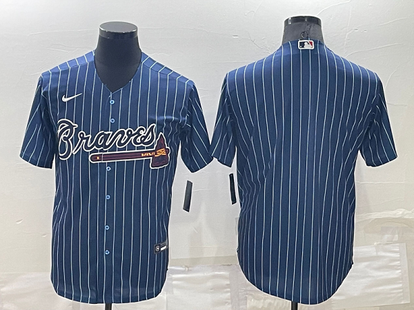 Men's Nike Atlanta Braves Blank Blue Throwback MLB Cool Base Jersey