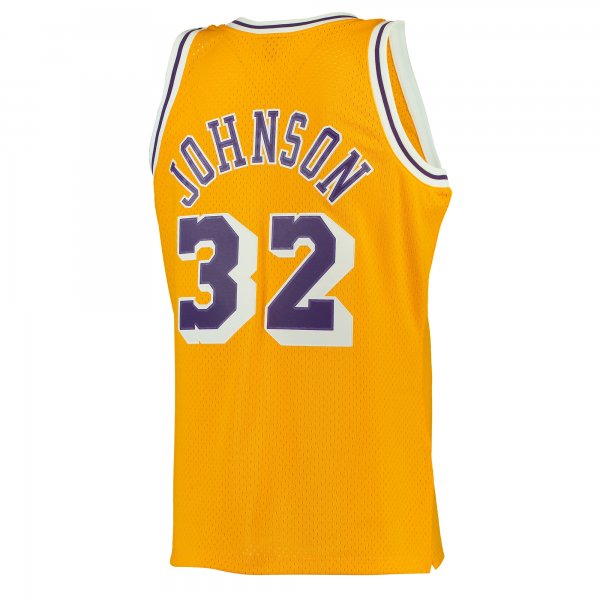 Men's Los Angeles Lakers Magic Johnson Mitchell & Ness Gold 1984/85 Hardwood Classics Swingman Jersey