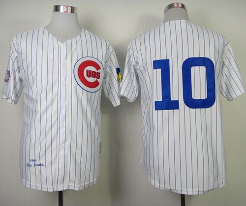 Mitchell And Ness 1969 Chicago Cubs #10 Ron Santo White Throwback Stitched MLB Jersey