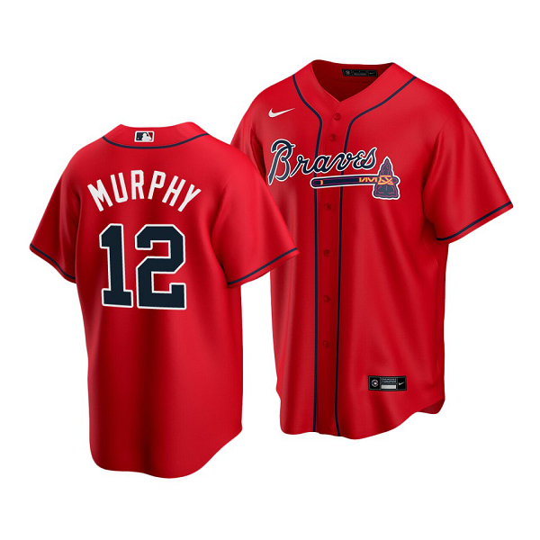 Men's Atlanta Braves #12 Sean Murphy Cool Base Nike Red Alternate Jersey