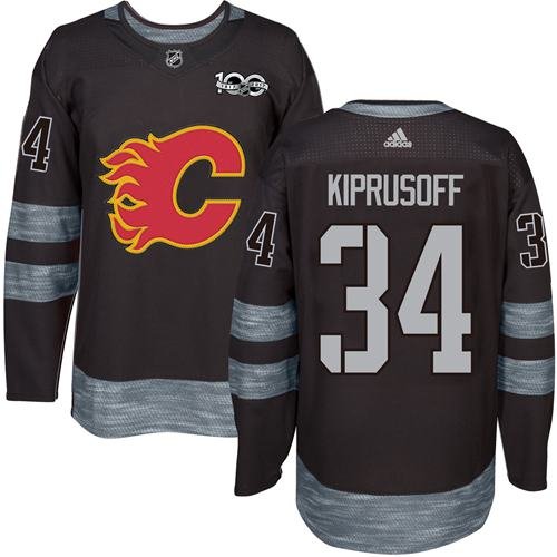 Adidas Calgary Flames #34 Miikka Kiprusoff Black 1917-2017 100th Anniversary Stitched NHL Jersey