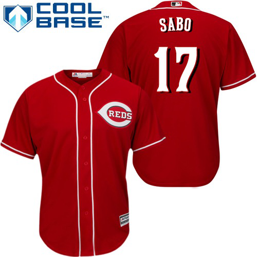 Cincinnati Reds #17 Chris Sabo Red Alternate Cool Base Majestic Men's MLB Jersey