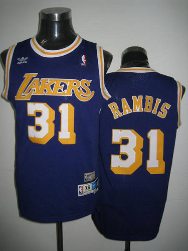 Men's Los Angeles Lakers #31 Kurt Rambis Stitched Purple Throwback NBA Jersey